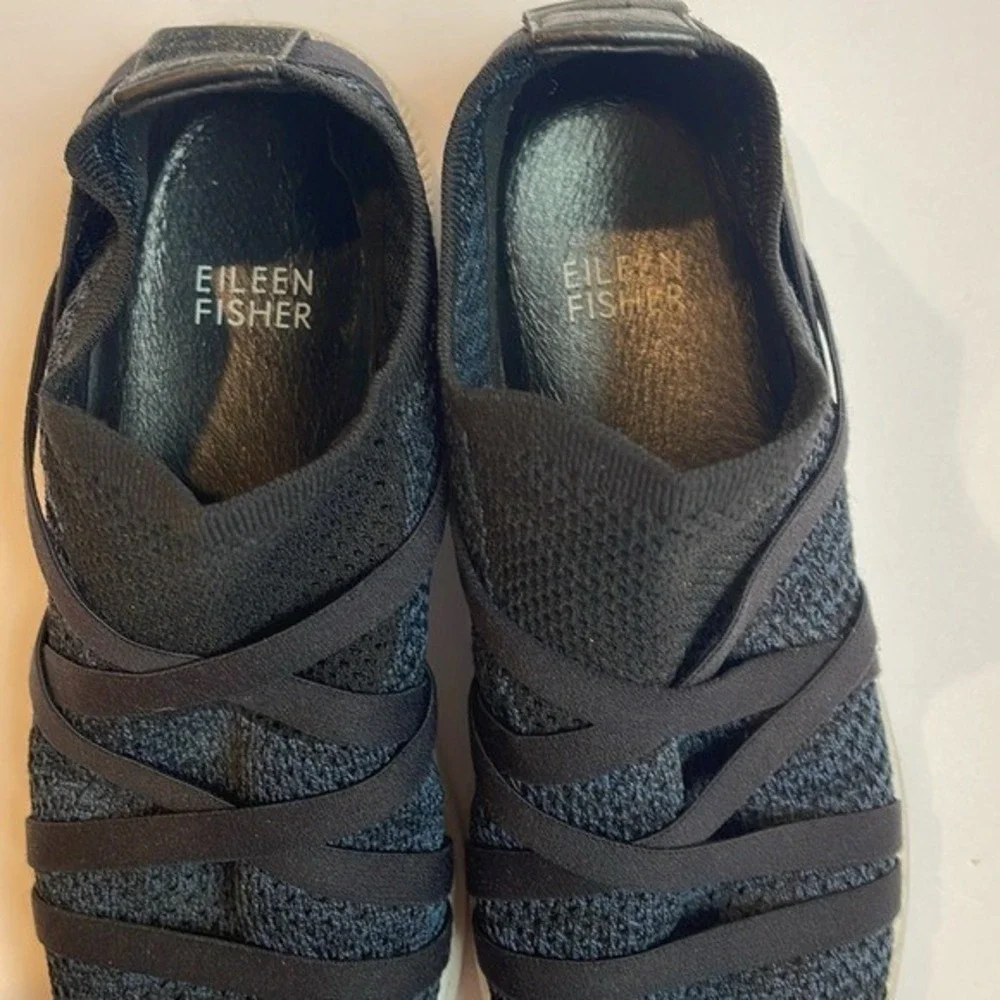 Eileen Fisher Xanady Blue‎ Black Knit Sneakers 6